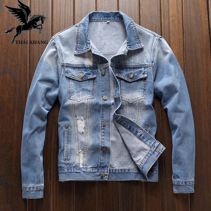 áo sơ mi bò nam dài tay vải jean cao cấp hàng shop loại áo sơ mi denim dài tay mặc thoải mái ASJD01