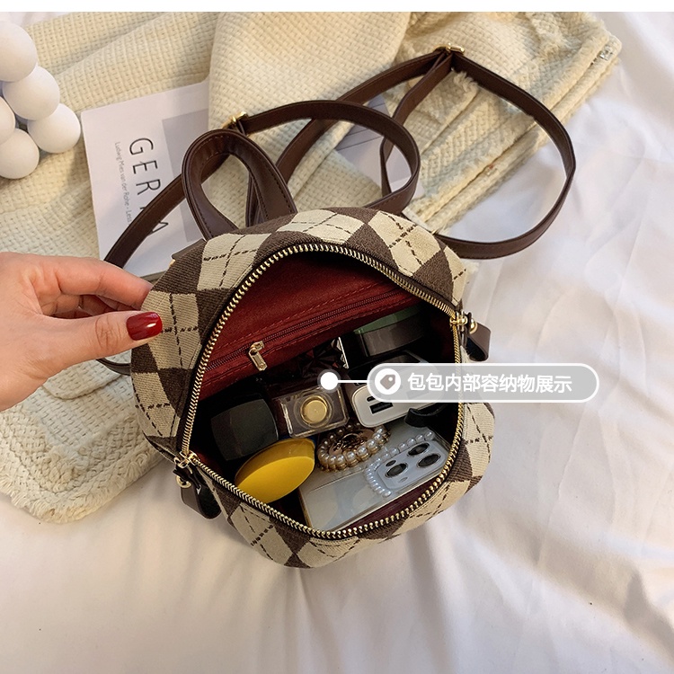 Balo da mini Chuwanglin họa tiết caro thời trang cho nữ