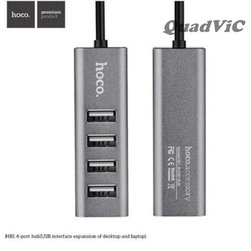 Hub bộ chuyển đổi 4 cổng USB - A Hoco HB1 từ máy tính - Hàng chính hãng BH 1 Tháng QUADVIC.COM N00101