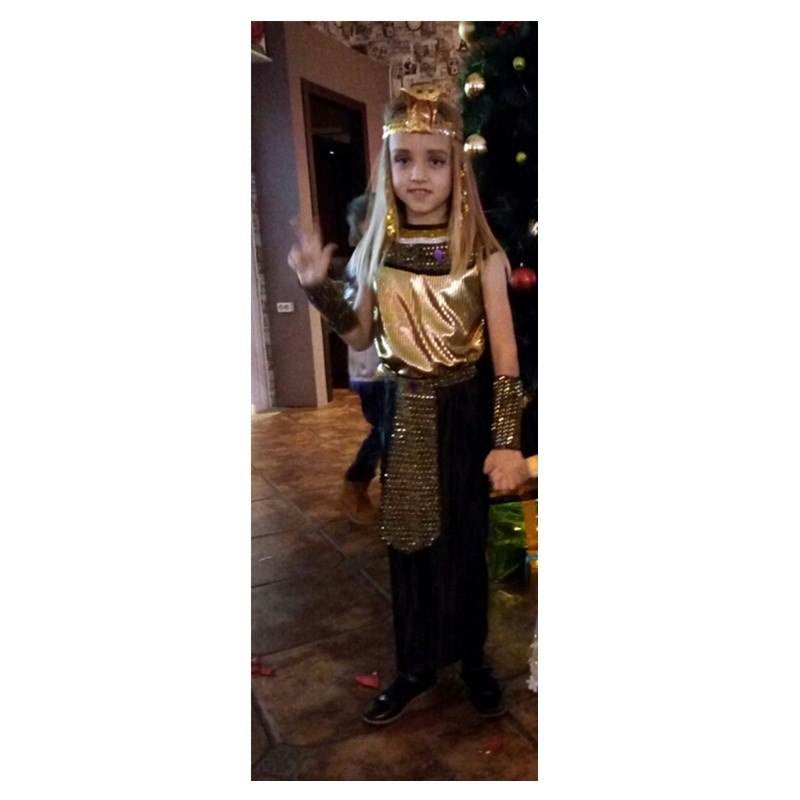 Halloween Ai Cập trang phục cosplay Cleopatra Orgy Pharaoh đen áo choàng La Mã cổ đại người đàn ông trưởng thành phụ nữ trẻ em cha con ăn mặc