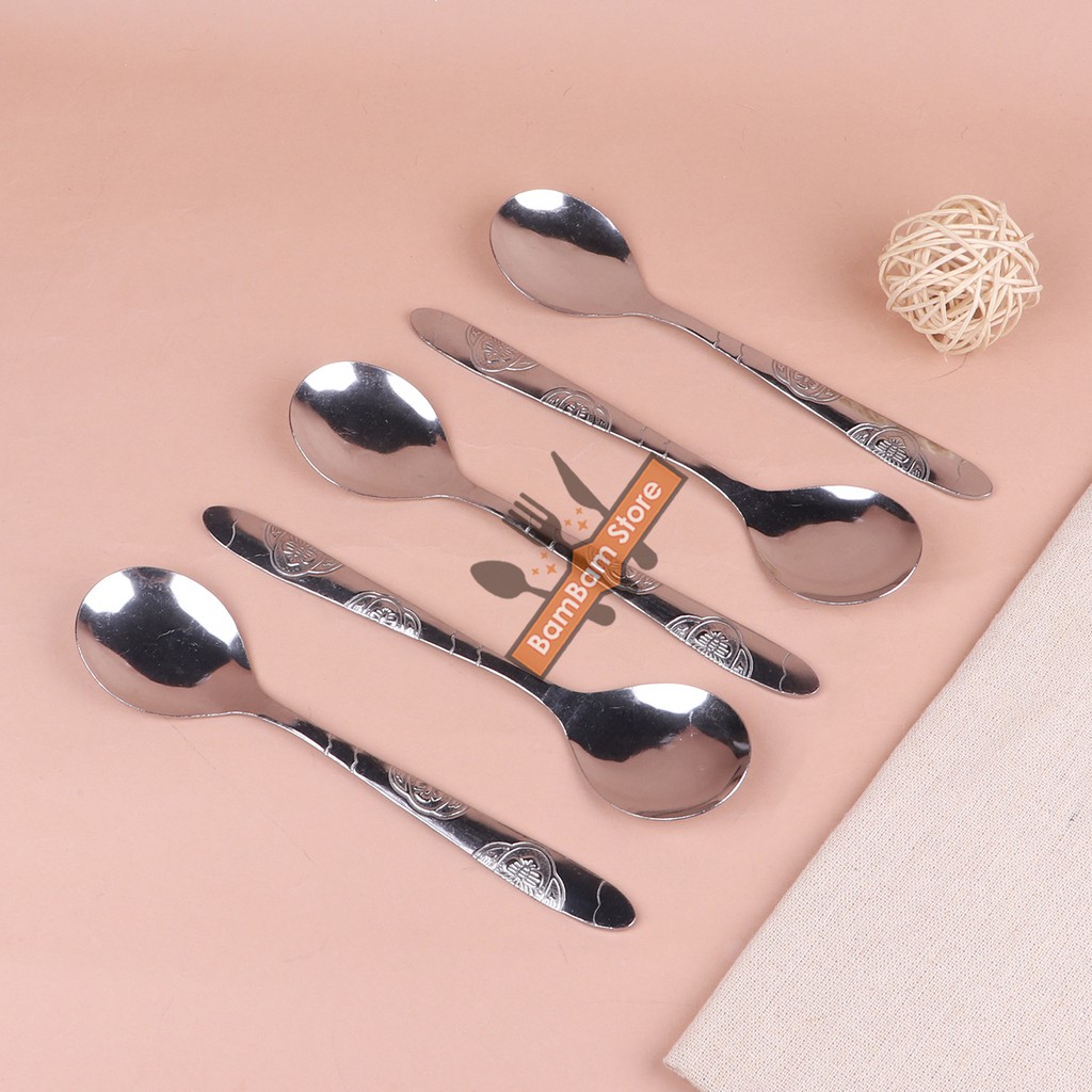 Muỗng soup tròn inox Bam House cán họa tiết cao cấp MHT10 – BamBam Store | BigBuy360 - bigbuy360.vn