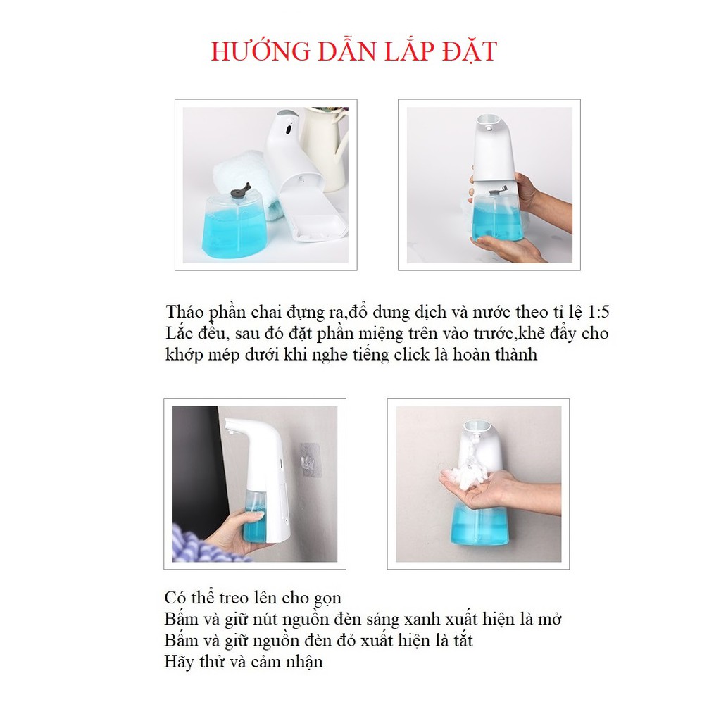 Bình đựng xà phòng tạo bọt TB03 rửa tay tự động dùng cho nhà tắm, bồn rửa