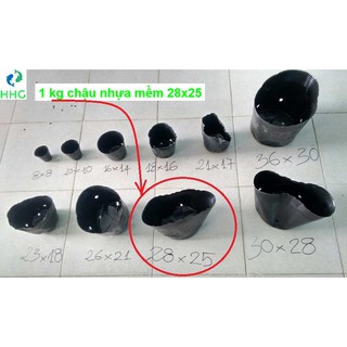 1KG CHẬU NHỰA MỀM ƯƠM CÂY 28X25 (BỊCH, TÚI BẦU 28x25), 1kg = khoảng 30 chậu 28x25