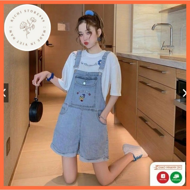 Quần Yếm Jean thiết kế cute khỏi bàn Kichistore , Yếm Jeans thời trang cao cấp nữ M08 | BigBuy360 - bigbuy360.vn