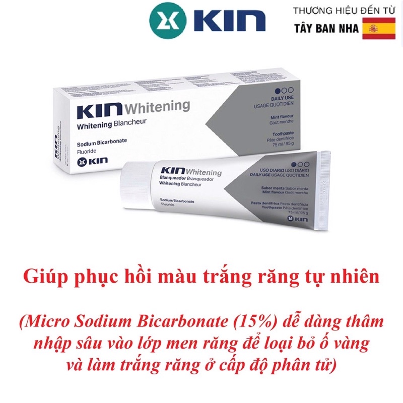 KEM ĐÁNH TRẮNG RĂNG KIN WHITENING 75ML, KEM ĐÁNH RĂNG KIN GINGIVAL