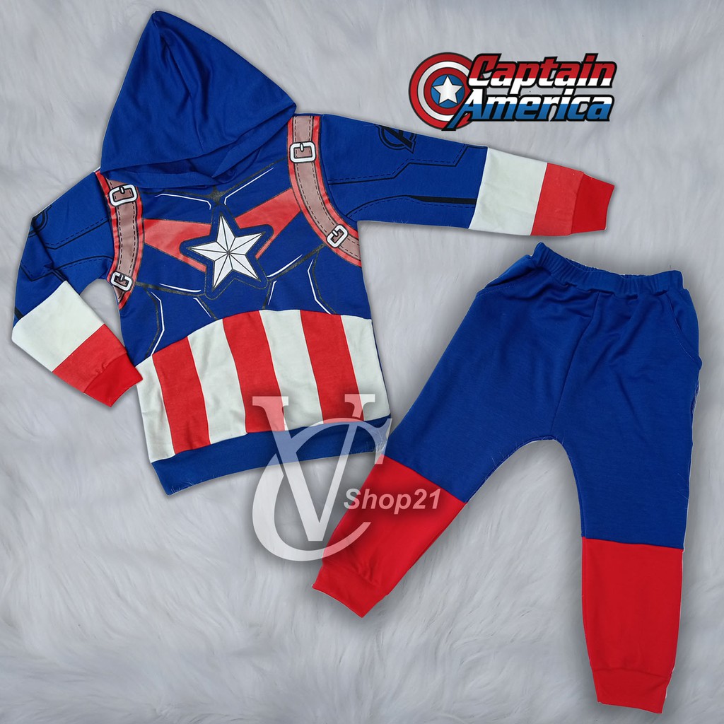 Áo Hoodie In Hình Captain America Thời Trang Cho Bé