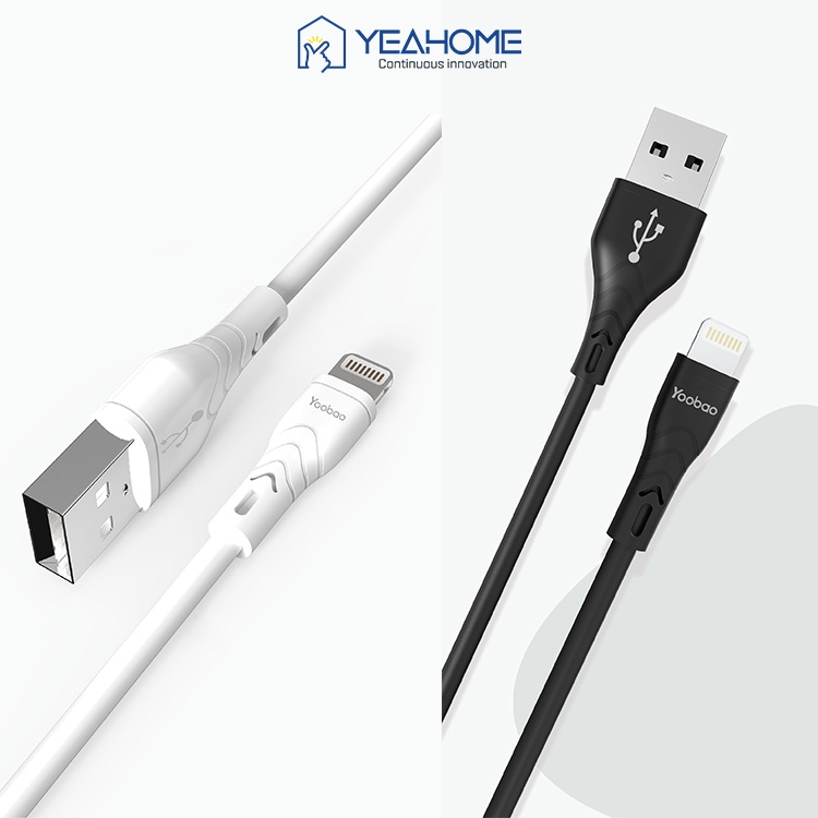 Dây cáp sạc cho iPhone iPad đầu Lightning Yoobao C4 dài 1m, truyền tải dữ liệu nhanh chóng, ổn định, cao cấp, độ bền cao