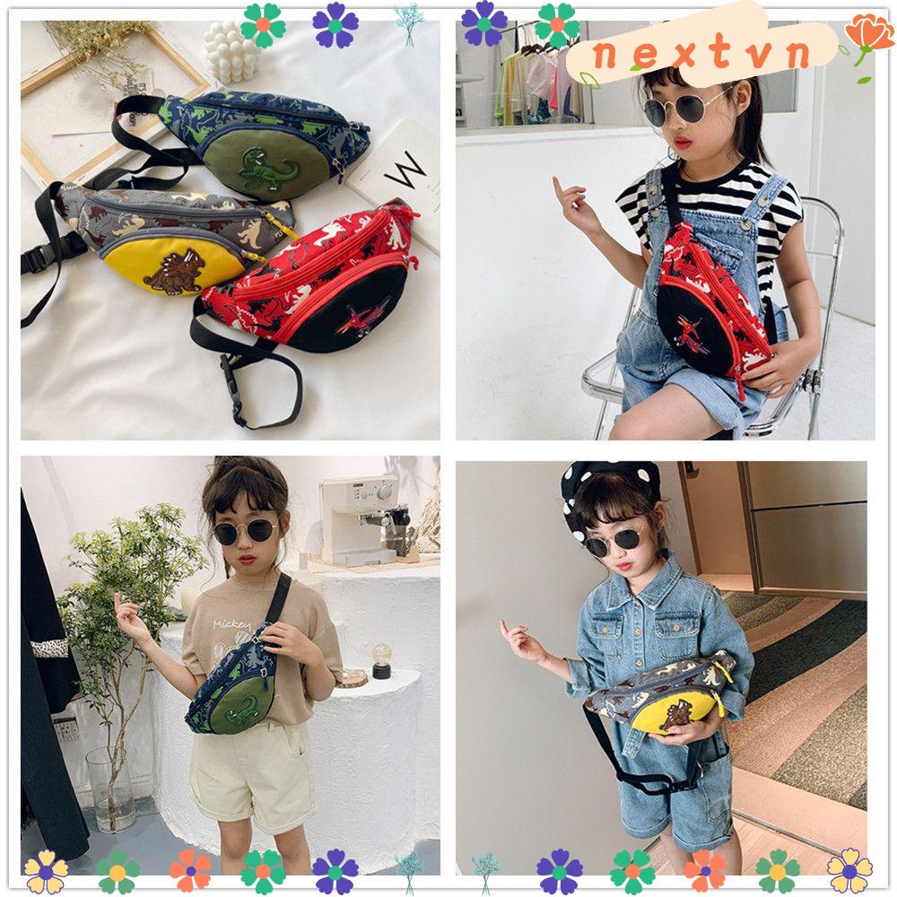 Túi đeo chéo vai in hình khủng long hoạt hình nhiều màu dễ thương cho bé trai và gái