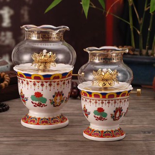 Đèn sứ 8 cát tường