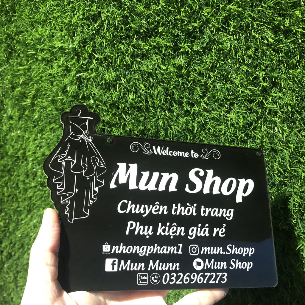 Bảng hiệu mica mang tên shop của bạn - Thiết kế theo yêu cầu