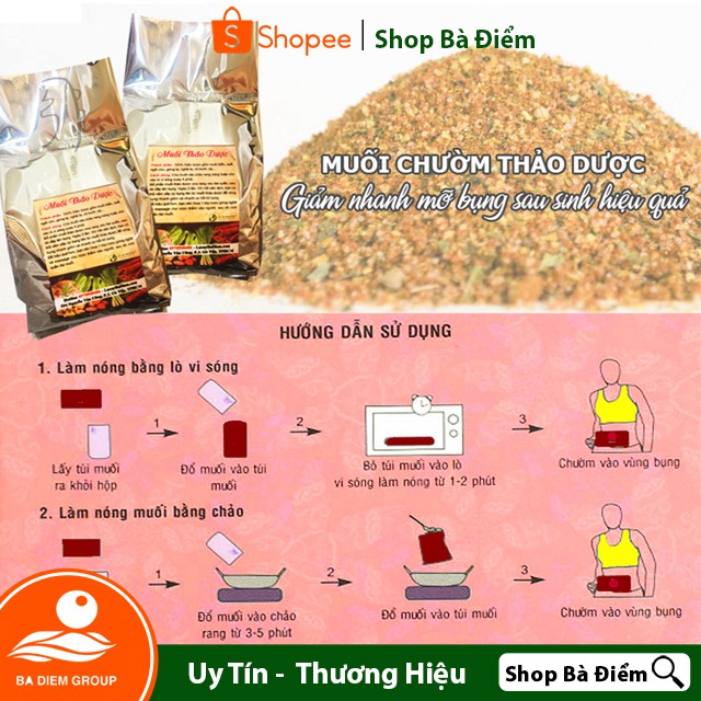 Muối Chườm Bụng Thảo Dược  Sau Sinh | Túi Muối Chườm Săn Eo, Giảm Mỡ Bụng, Giảm Đau Nhức - Shop Bà Điểm