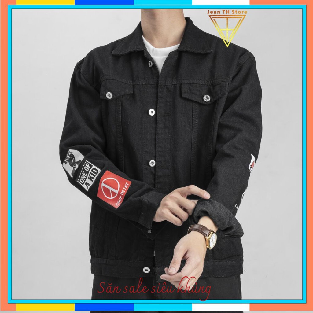 nam áo Áo khoác Jean Nam GDragon, áo khoác bò Nam thời trang phong cách trẻ trung năng động alexsans
