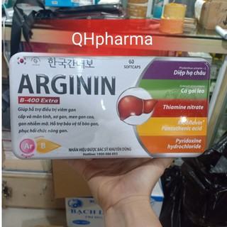 Viên uống ARGININ B-400 Extra giúp bổ gan,tăng cường chức năng gan hộp 60 viên