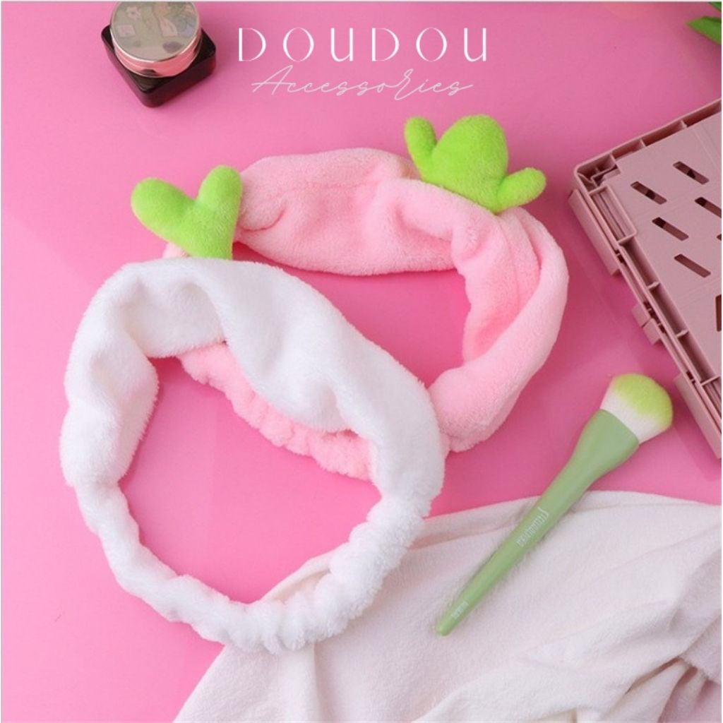 Băng đô rửa mặt DOUDOU Băng đô cài tóc cho bạn gái hình mầm cây chất liệu vải bông mịn FD005