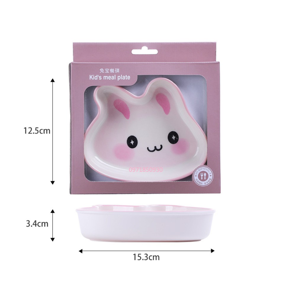 Set 7 Món Khay, Bát, Cốc, Dĩa và Thìa Ăn Dặm Hữu Cơ Tự Nhiên SHALL Cao Cấp Cho Bé - Thỏ Hồng