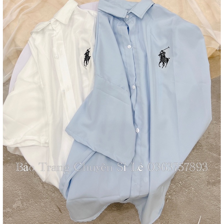 Áo Sơ Mi Tay Lỡ Cổ Bẻ Thêu Logo Form Rộng Unisex Phong Cách Trẻ Trung - Áo Sơ Mi Cổ Đức Đi Học Đi Chơi Hot Trend 2022 | BigBuy360 - bigbuy360.vn