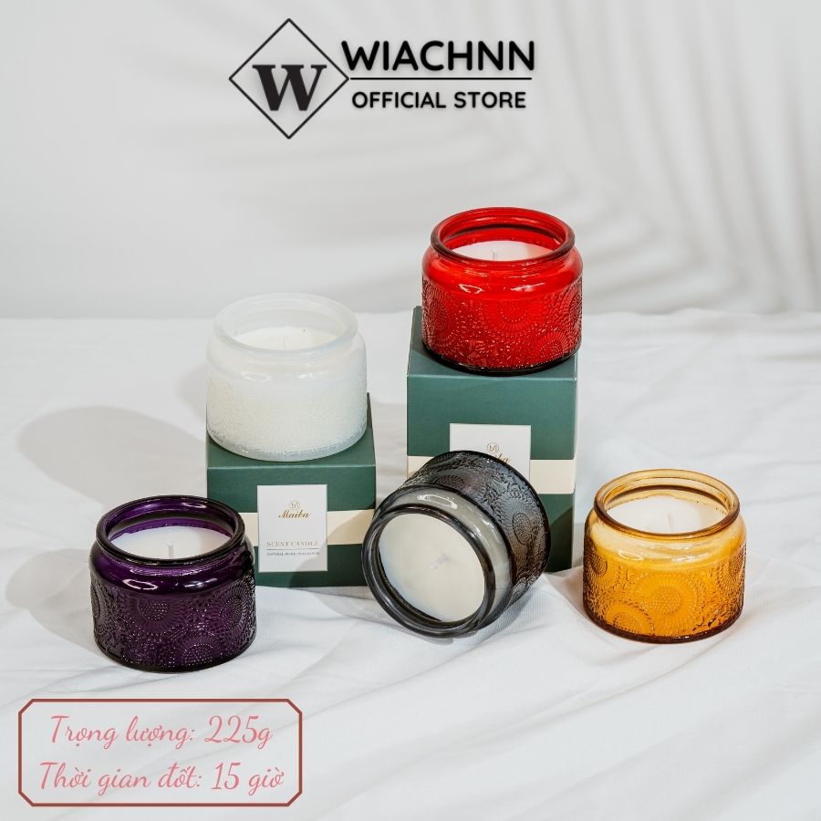 Nến Thơm Cầu Vồng WIACHNN Sáp Đậu Nành Không Khói Khử Mùi Thư Giãn Size Nhỏ