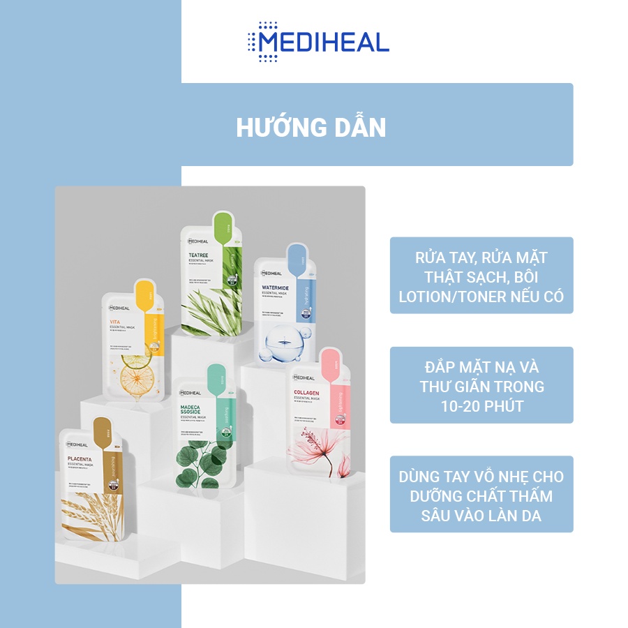 Mặt Nạ Cấp Nước Dưỡng Ẩm Cho Làn Da Khô Ráp Mediheal Watermide Essential Mask ver 2022 24ml