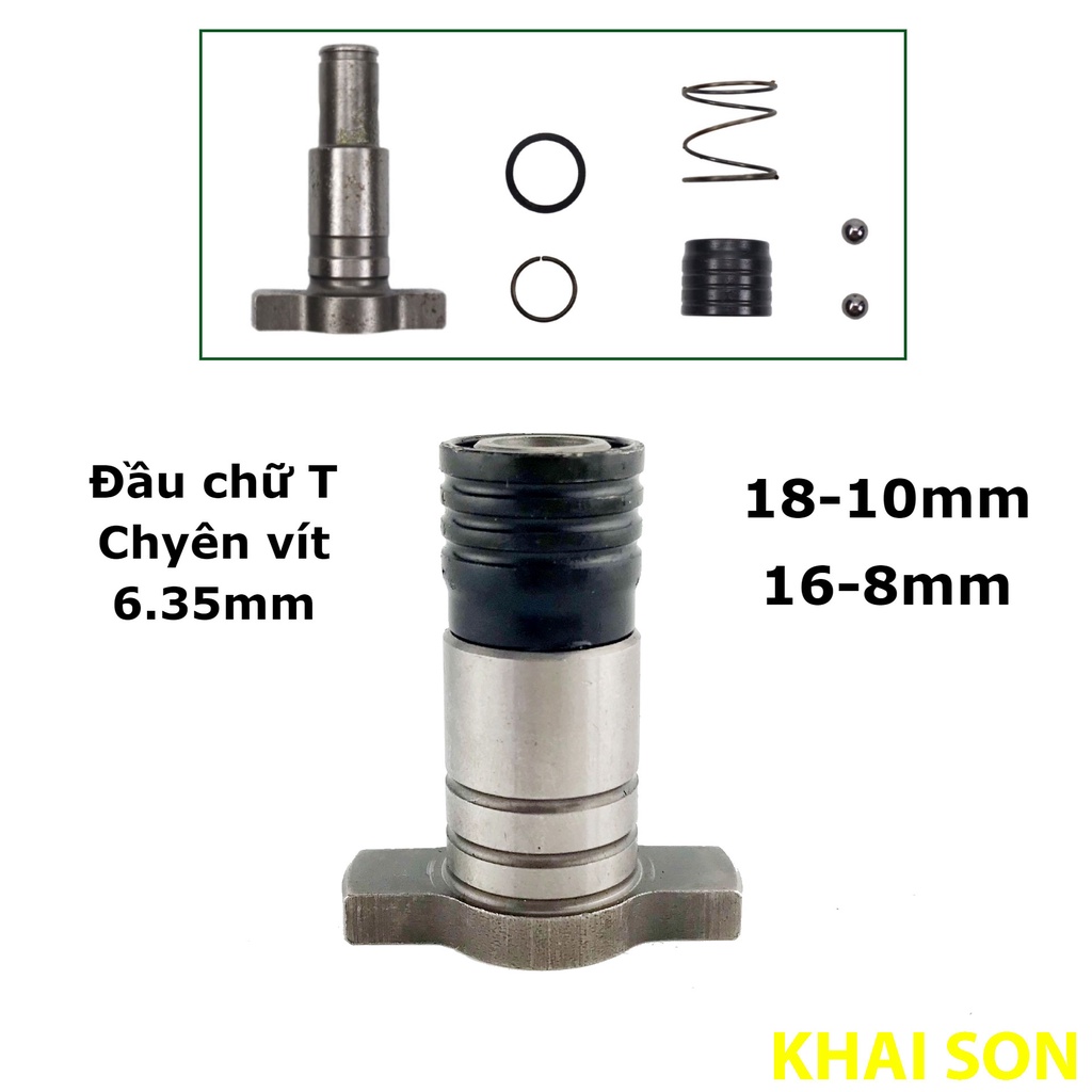Đầu chữ T chuyên vít giữ mũi tự động thay thế cho máy bắn vít, máy siết bulong trục 16mm và 18mm tháo rời