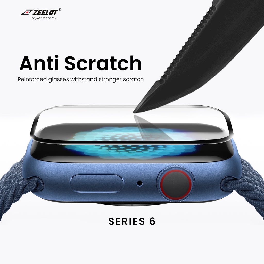 Miếng dán Cường Lực Zeelot 3D Curved cho Apple Watch 40mm / 44mm, Dẻo, Chống Vân Tay