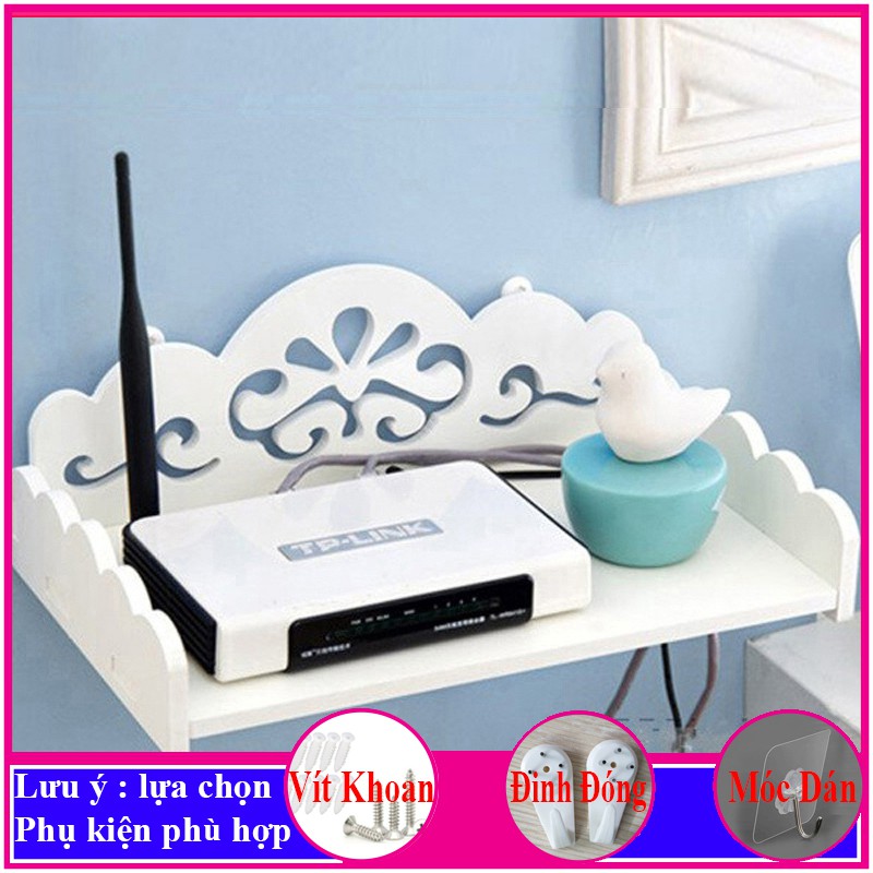 Giá treo tường, Kệ gắn tường không cần khoan, chất liệu gỗ cao cấp - B41