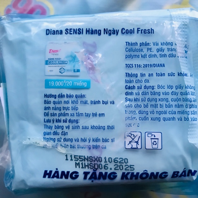 Gói băng vệ sinh Diana Sensi hàng ngày 6 miếng