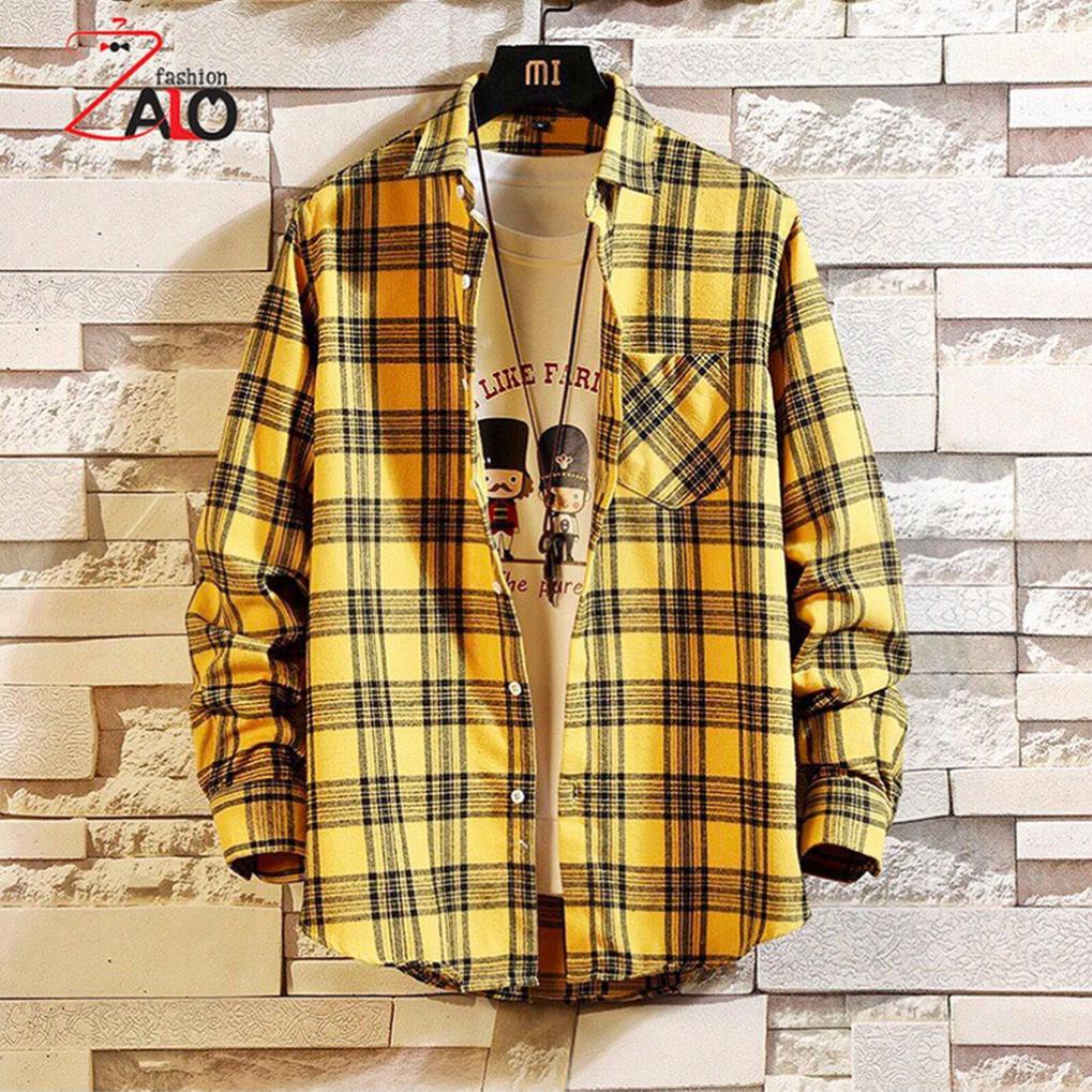 Áo Sơ Mi Flannel Sơ Mi Caro Áo Khoác Nam Nữ Form Rộng Cá Tính Unisex SM11  ྇ ༷