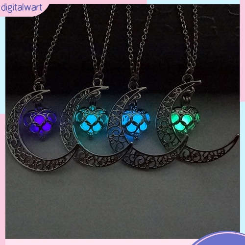 Dây Chuyền Mặt Trăng Đính Đá Phát Sáng Thời Trang