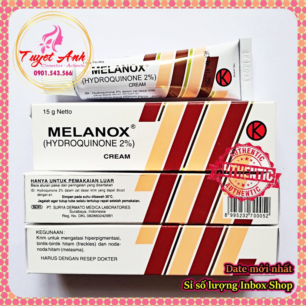 [AUTH-Date mới] Melanox Hydroquinone 2% - Kem giảm thâm nám, tàn nhang, trắng và đều màu da