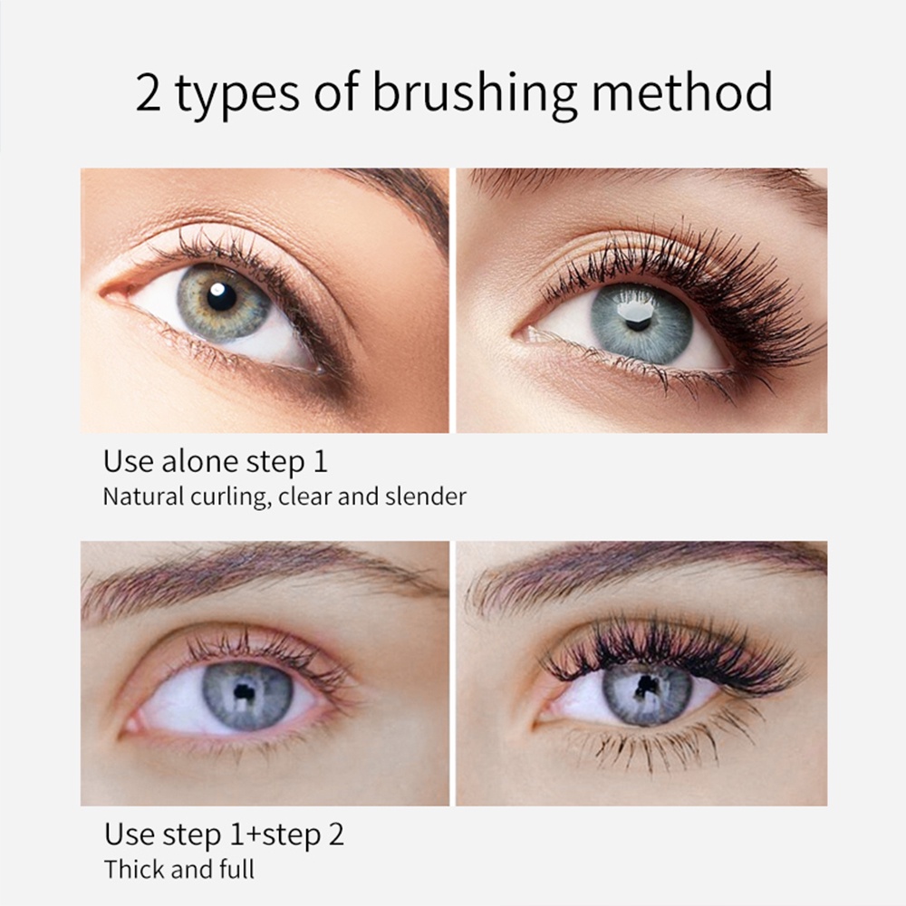 Mascara Sợi Tơ 4D 2 Trong 1 Kháng Nước Lâu Trôi Chuốt Mi Cong Vút Và Dài Hơn