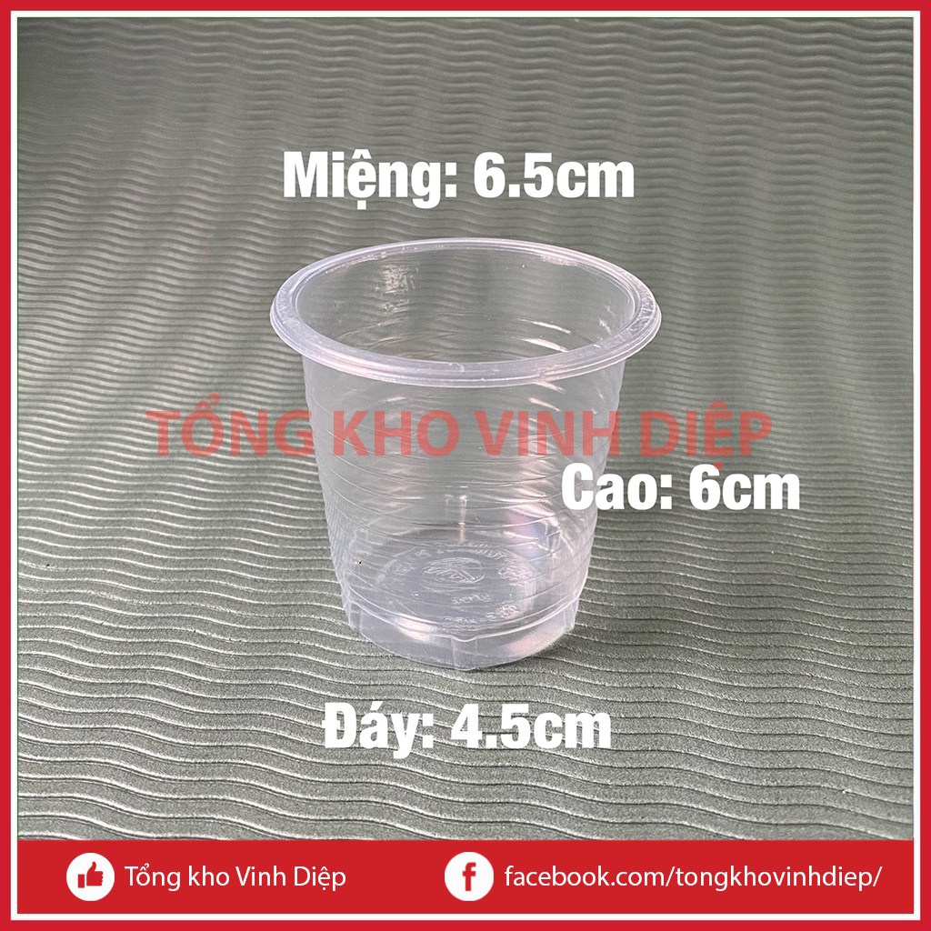 Túi 50 cốc nhựa dùng 1 lần 125ml đựng nước chấm, mắm tôm kèm nắp