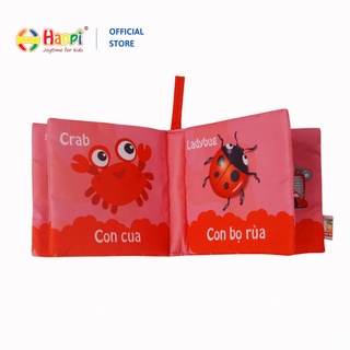 Sách vải song ngữ HAPPI - Tớ là Màu đỏ - Kích thích phát triển thị giác cho trẻ từ sơ sinh, 8 trang, 12x12 cm