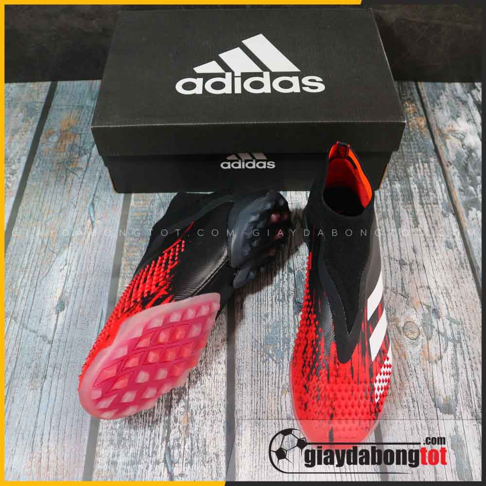 [Adidas giày]Giày đá banh không dây Adidas Predator 20+ TF màu đen đỏ | [Ảnh thật 100%] [Shop uy tín ?