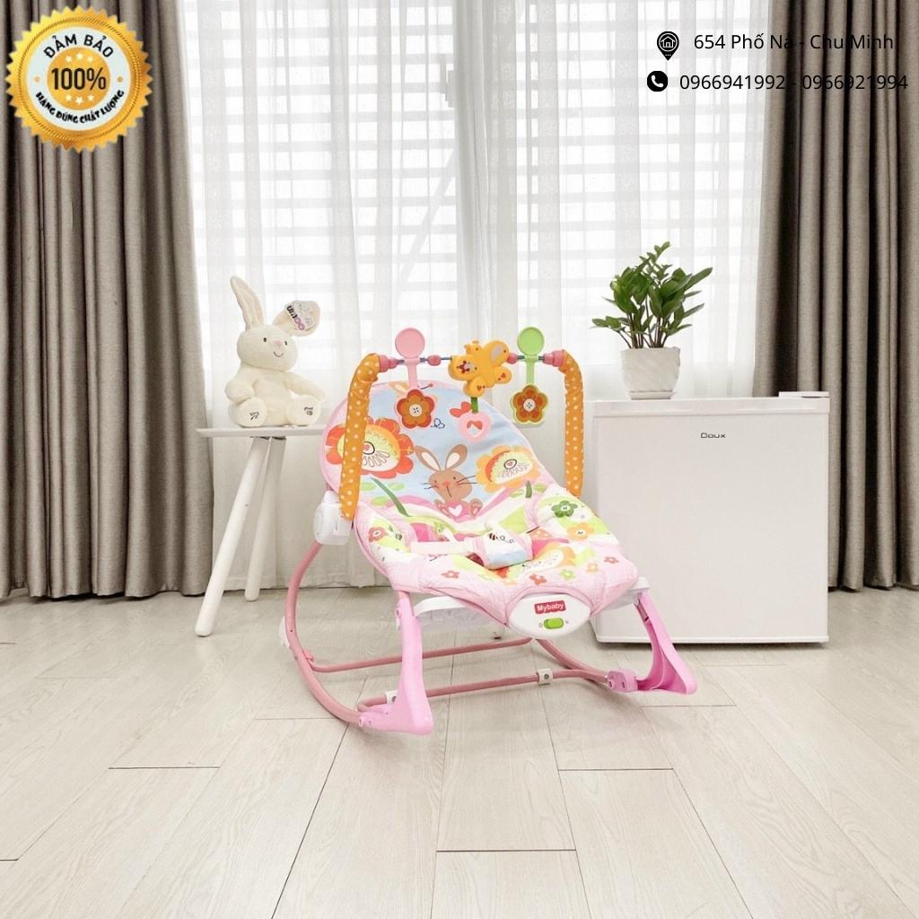 Ghế Rung Nhún Mybaby - Ghế Bập Bênh Có Nhạc Cho Bé Từ Sơ Sinh (Chính Hãng)