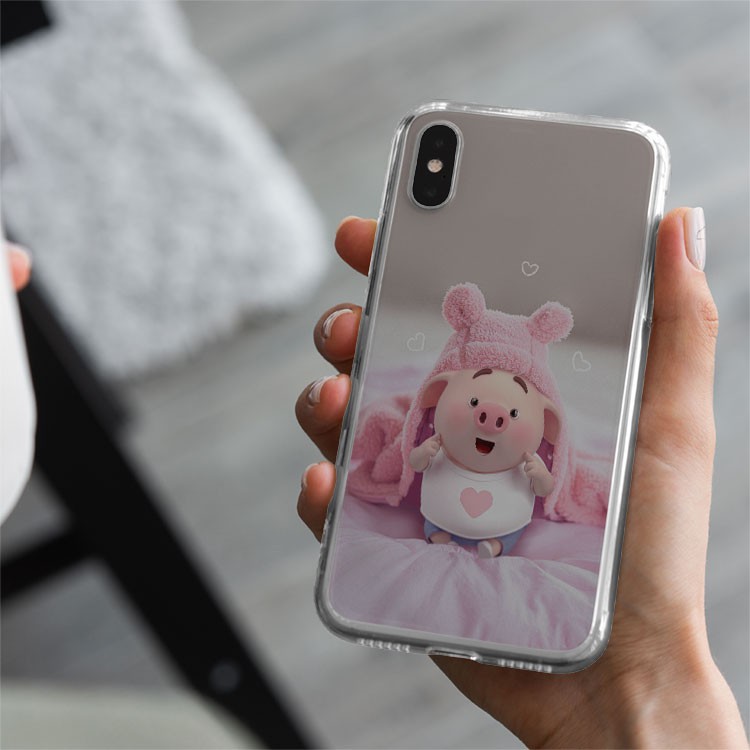 Ốp dẻo iphone xinh xắn ốp lưng chú lợn khoác áo lông thú dễ thương dành cho Iphone 5 đến 12 Promax PIG20210161