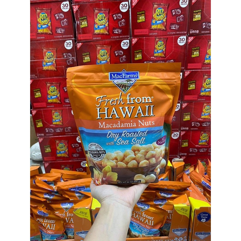 Hạt Macdamia Hawaii Cao Cấp Mỹ 680gr ( sấy muối) cực ngon