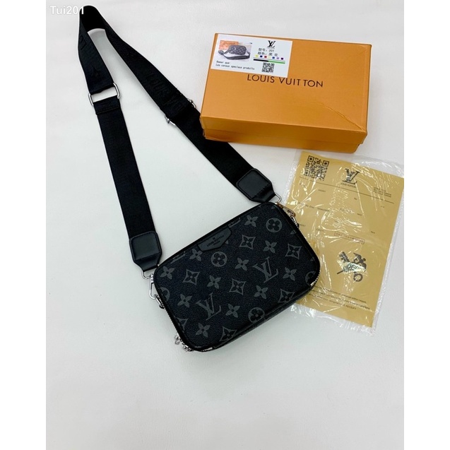 Túi đeo chéo nam cao cấp full box - Túi chéo nam hoa in dập sc có hộp
