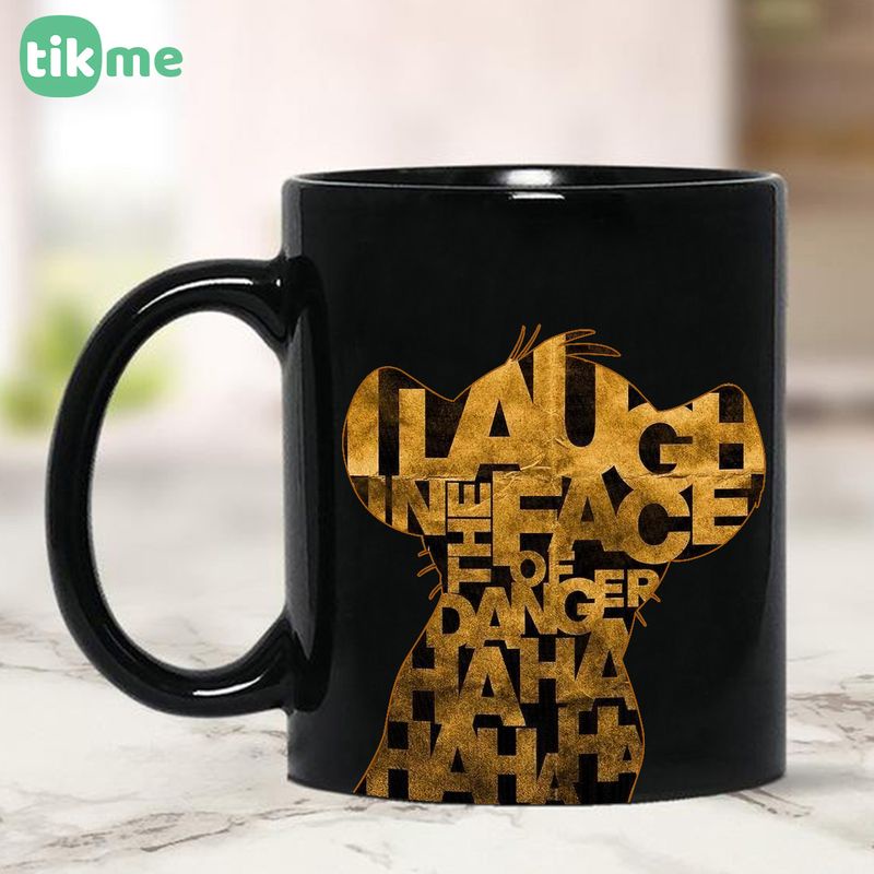 Cốc sứ tráng men cao cấp sử tử con nội tâm laugh in the face 300ml