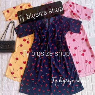 Đầm cherry xẻ tà bigsize🍒🍒🍒 có hình thật