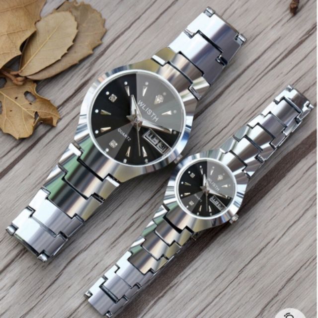 Đồng hồ cặp Nam nữ Wlisth inox 100% tuyệt đẹp+ tặng pin