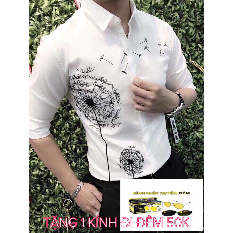 ÁO SƠ MI NAM CAO CẤP+TẶNG 1 KÍNH ĐI ĐÊM(trắng)