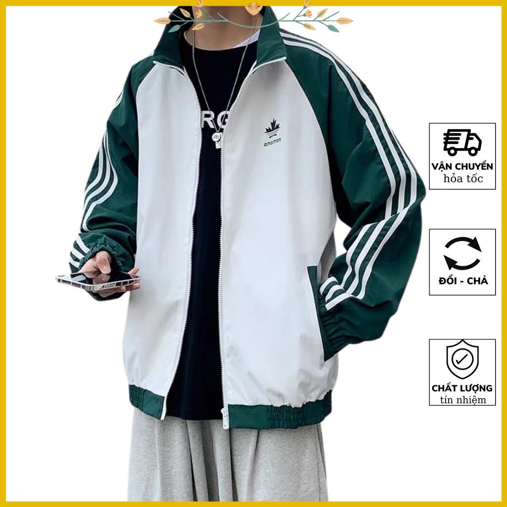 Áo khoác dù nam nữ áo Bomber Chất dù 3 sọc cánh tay thể thao khóa kéo thời trang nam nữ unisex phong cách Hàn quốc D522