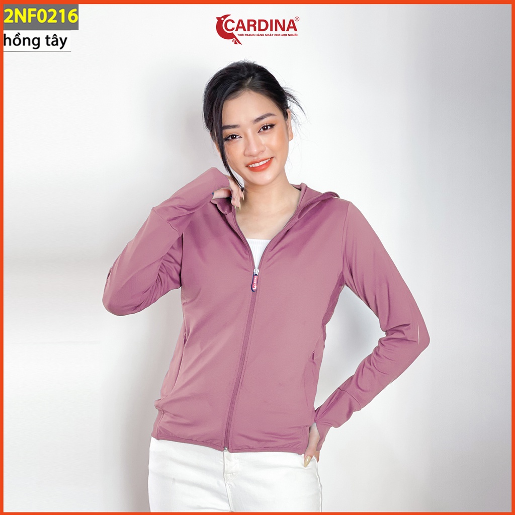 Áo chống nắng nữ CARDINA 2 lớp chất thun lạnh cao cấp viền thể thao chống tia UV thiết kế lưới tản nhiệt 2NF02