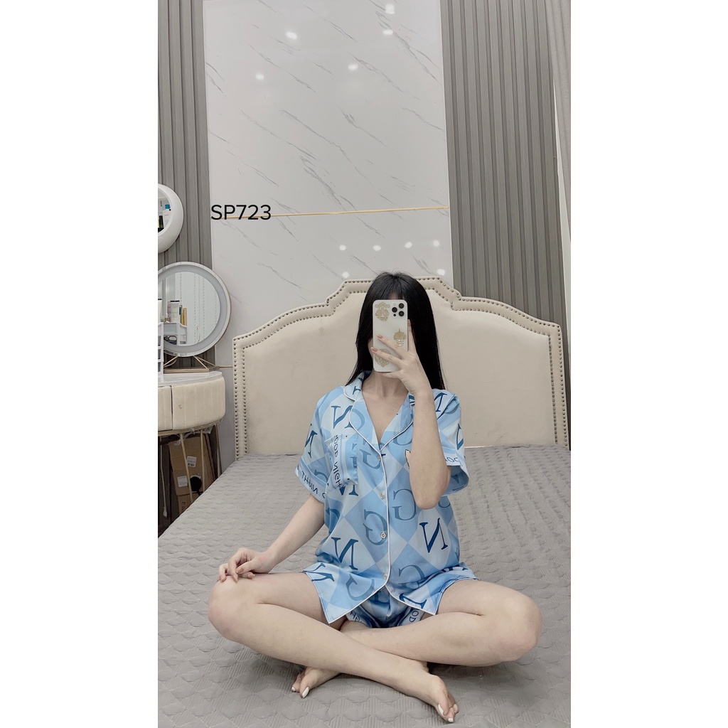 Bộ ngủ đùi Pijama lụa Latin cao cấp SAM luxury cao cấp