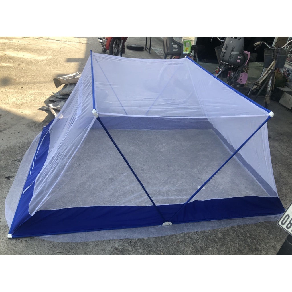 ( HÀNG MỚI) Màn Mùng xếp gấp gọn thông minh khung INOX 304 cao cấp có chấn viền lụa chống muỗi cao cấp
