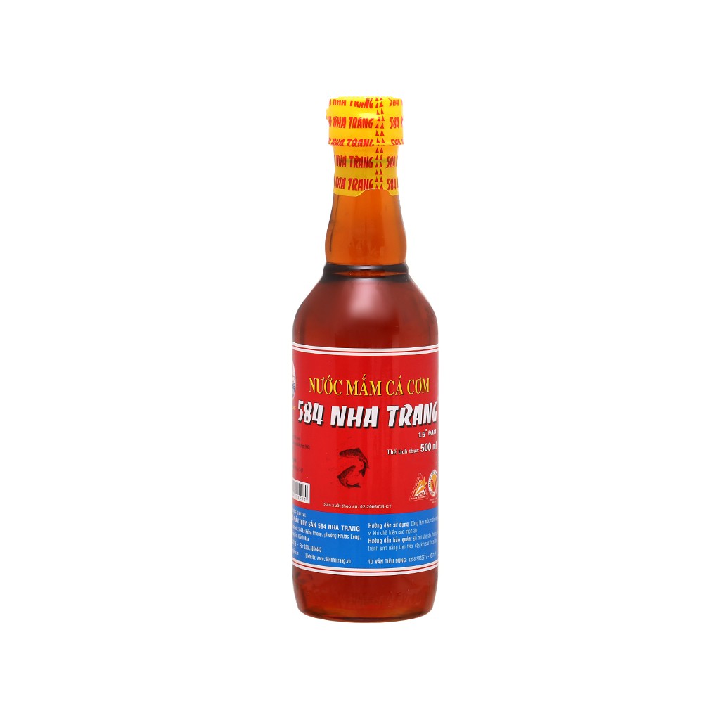 Nước mắm cá cơm 584 Nha Trang 15 độ đạm chai 500ml