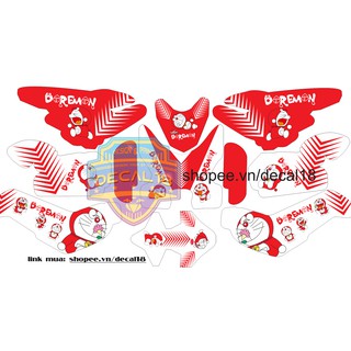 Tem xe xmen doremon đỏ trắng