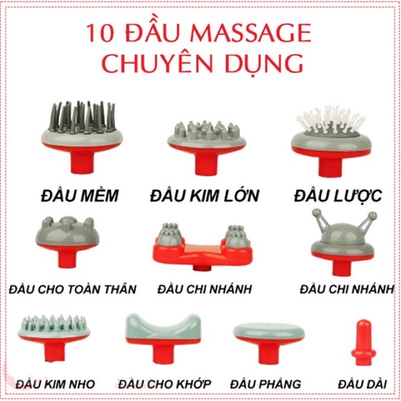 Máy massage,đấm lưng 10 đầu cao cấp