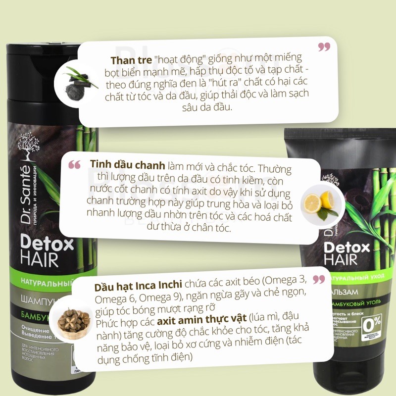 Dầu gội DETOX Dr.Sante giảm dầu bết