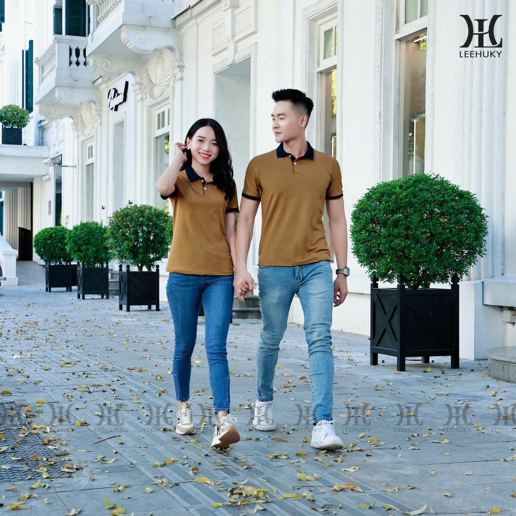 ♧☃Áo đôi tình nhân combo 2 polo mắt chim thương hiệu LEEHUKY cao cấp